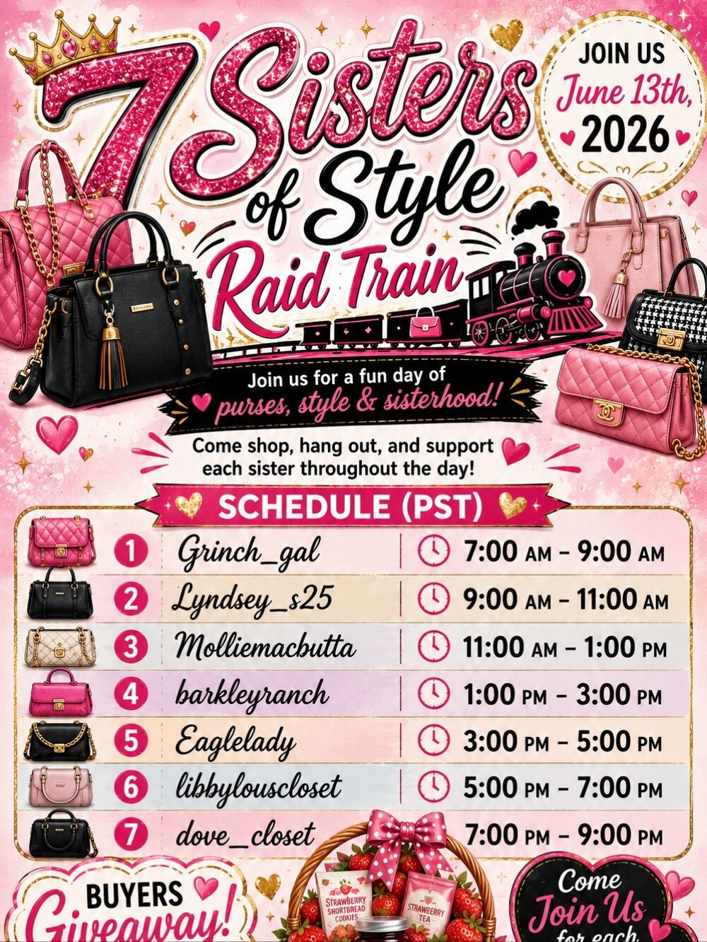7 Sisters Of Style Raid Train 6/13/26